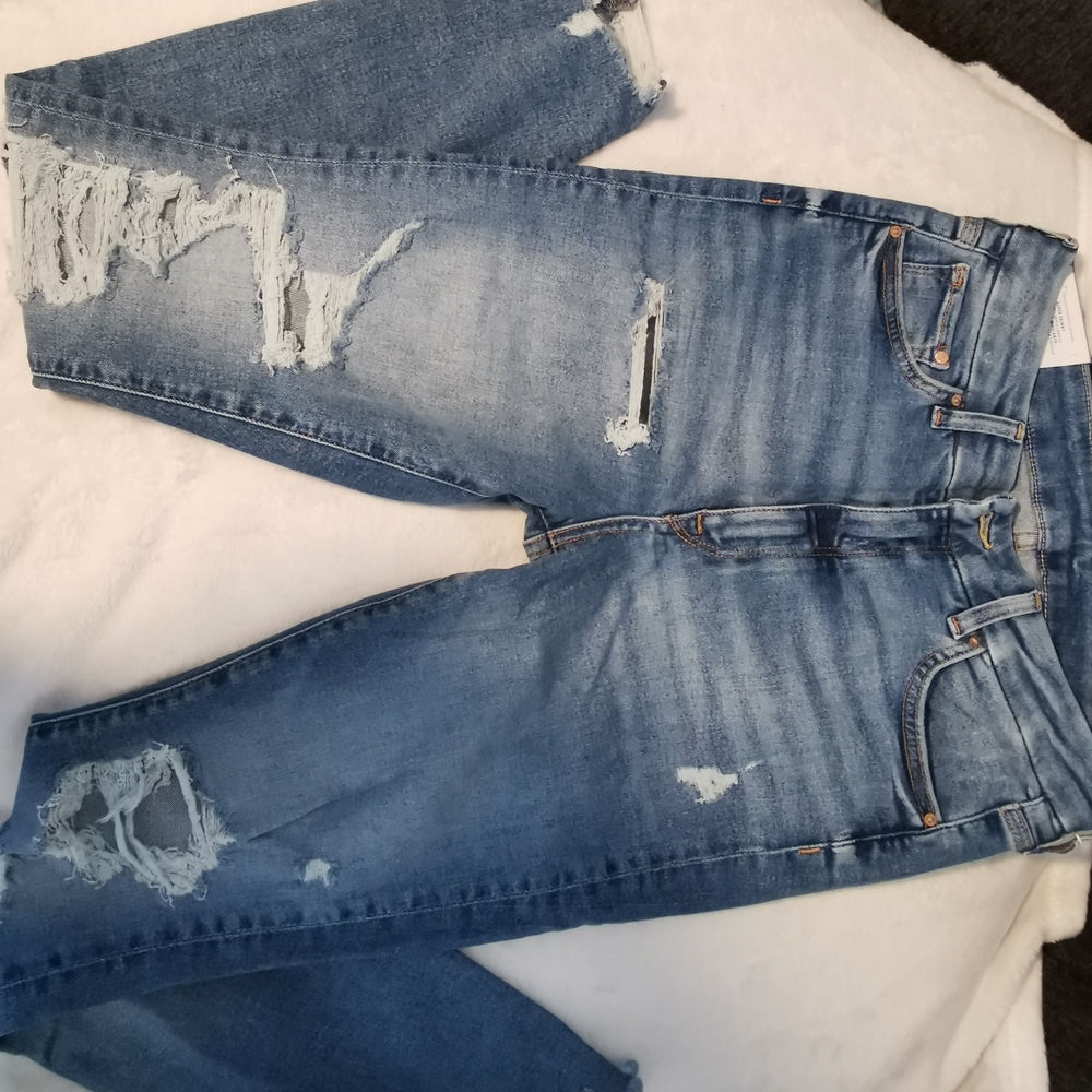 H&M Light Blue Distressed Boyfriend Jeans